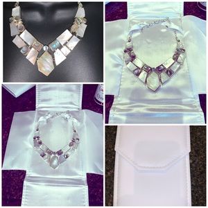 Sterling Silver Genuine Mother of Pearl and Abalone Choker